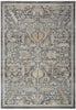 Nourison Lynx Rug LNX02 Navy Multicolor rug with a Damask pattern and distressed finish