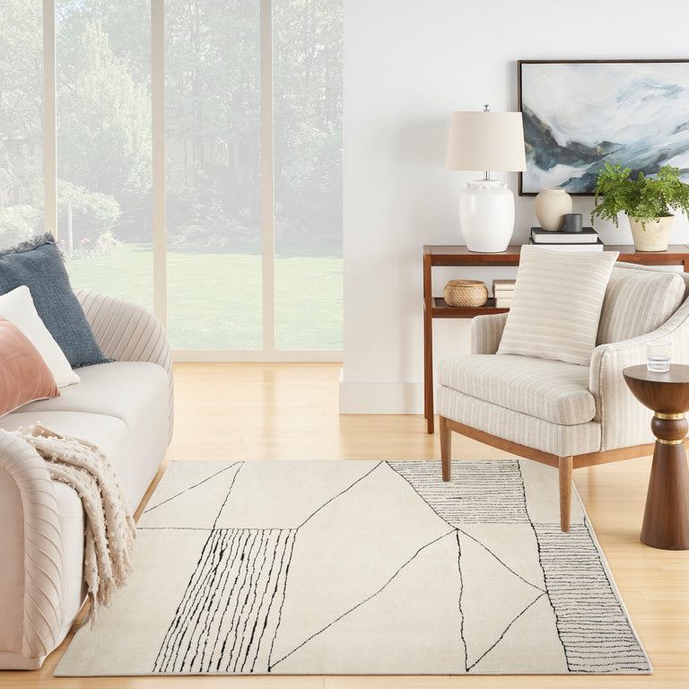Nourison Modern Comfort Rug MNC01 Ivory Black