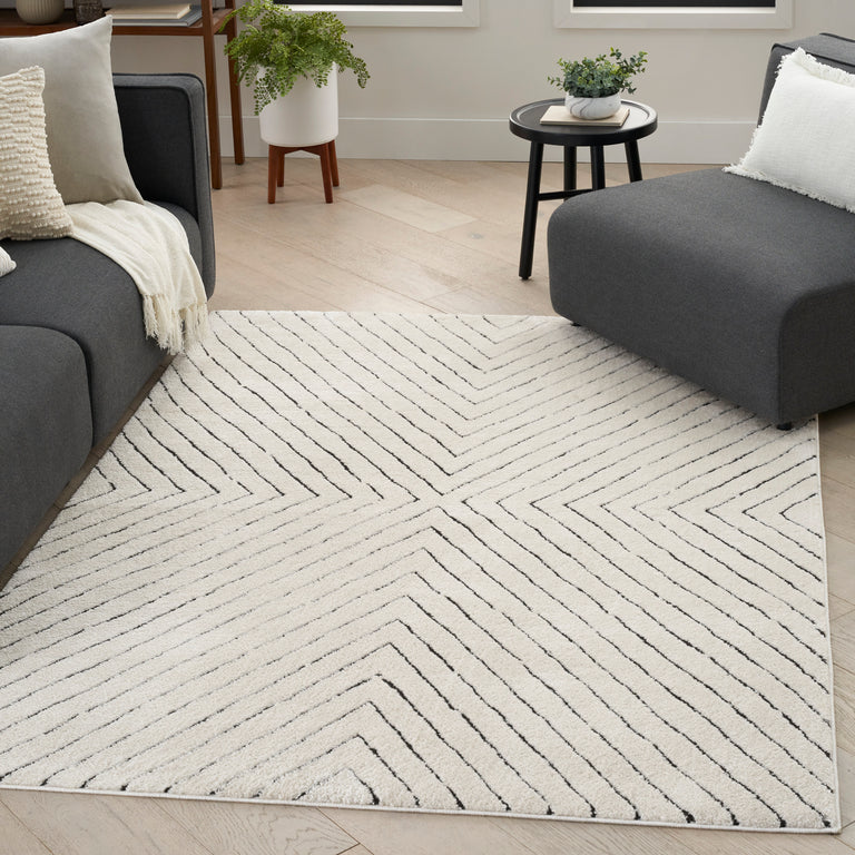 Nourison Modern Comfort Rug MNC01 Ivory Black