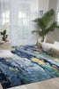 Nourison Prismatic Rug PRS09 Silver Blue lifestyle picture in the living room