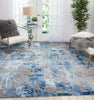 Nourison Prismatic Rug PRS10 Blue Grey lifestyle picture in the living room