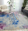 Nourison Prismatic Rug PRS11 Grey Multicolor lifestyle picture in the living room