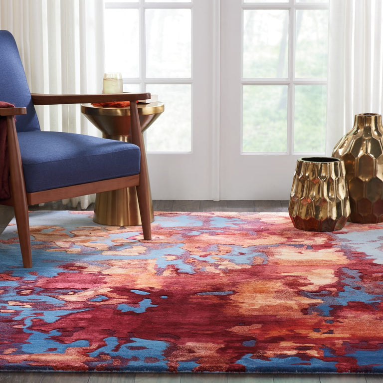 Nourison Prismatic Rug PRS13 Blue Flame