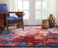 Nourison Prismatic Rug PRS13 Blue Flame lifestyle picture in the living room