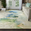 Nourison Prismatic Rug PRS16 Sea Foam lifestyle picture in the living room