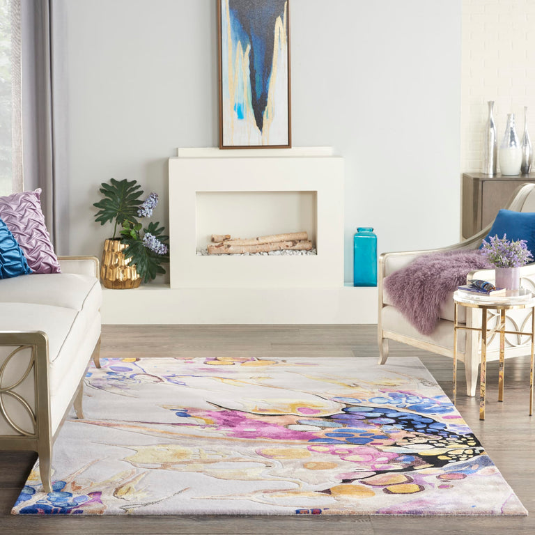 Nourison Prismatic Rug PRS20 Grey Lilac Multi