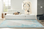 Nourison Prismatic Rug PRS22 Sea Mist Blue lifestyle picture in the living room