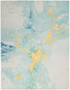 Nourison Prismatic Rug PRS6 Seafoam Gold abstract blue rug
