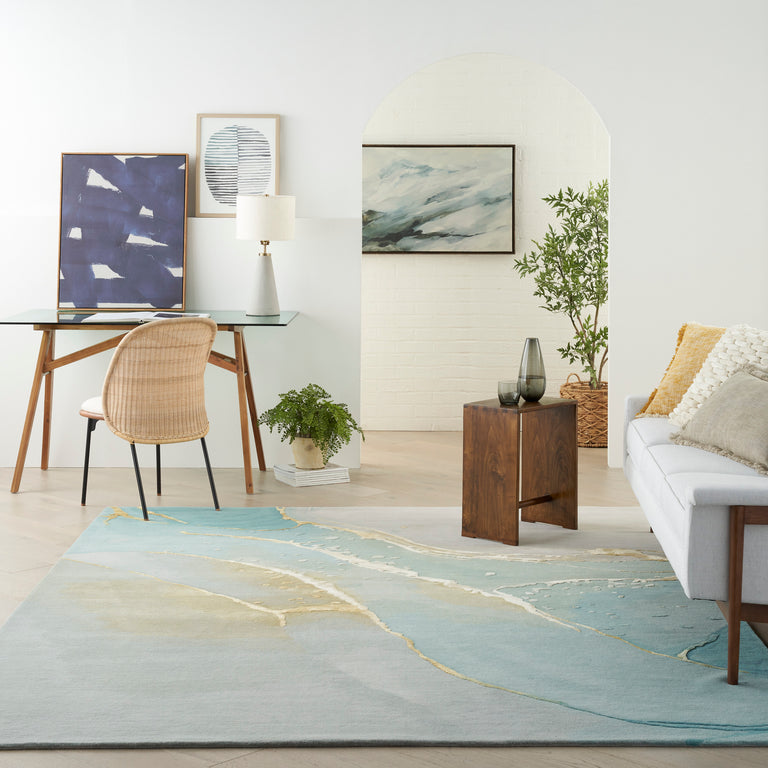 Nourison Prismatic Rug PRS27 Grey Seafoam