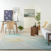 Nourison Prismatic Rug PRS7 Grey Seafoam lifestyle picture in the living room