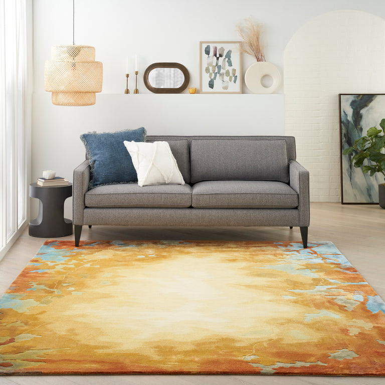Nourison Prismatic Rug PRS29 Gold Multicolor