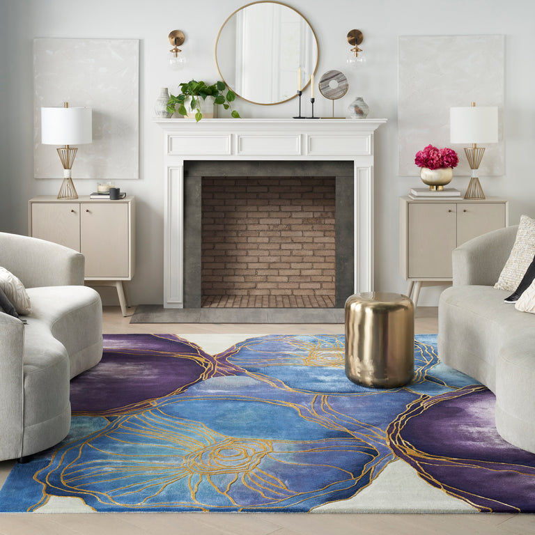 Nourison Prismatic Rug PRS32 Blue Gold