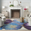 Nourison Prismatic Rug PRS32 Blue Gold lifestyle picture in the living room