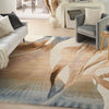Nourison Prismatic Rug PRS35 Sand lifestyle picture in the living room