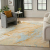Nourison Prismatic Rug PRS36 Sand Blue lifestyle picture in the living room