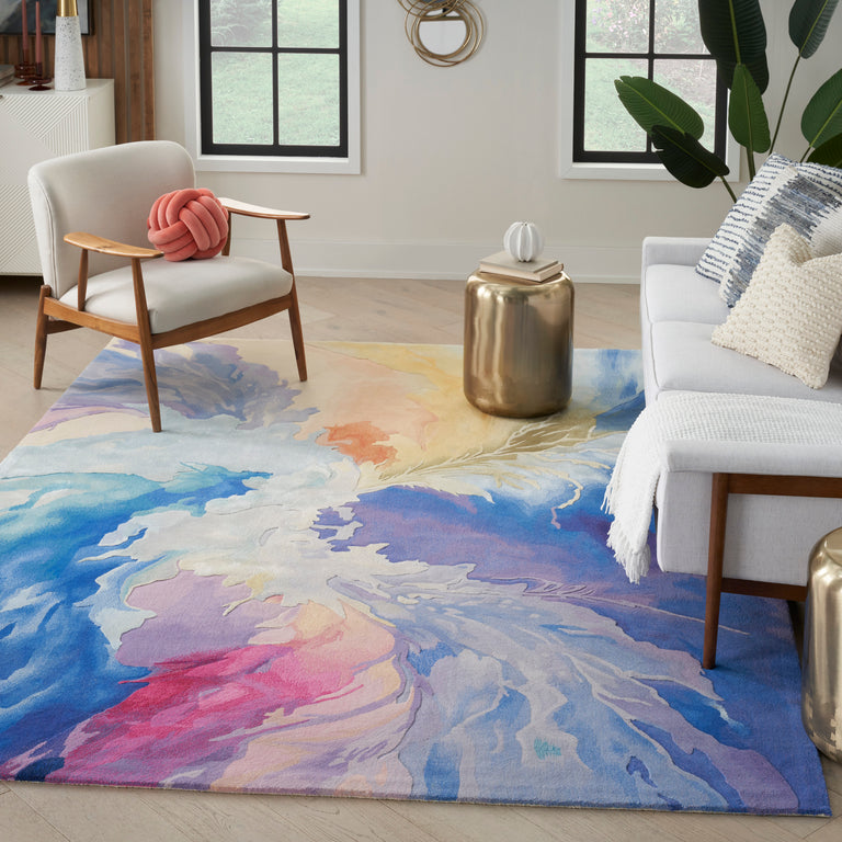 Nourison Prismatic Rug PRS37 Blue Multicolour