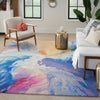 Nourison Prismatic Rug PRS37 Blue Multicolour lifestyle picture in the living room
