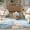 Nourison Prismatic Rug PRS40 Blue Multicolour lifestyle picture in the living room