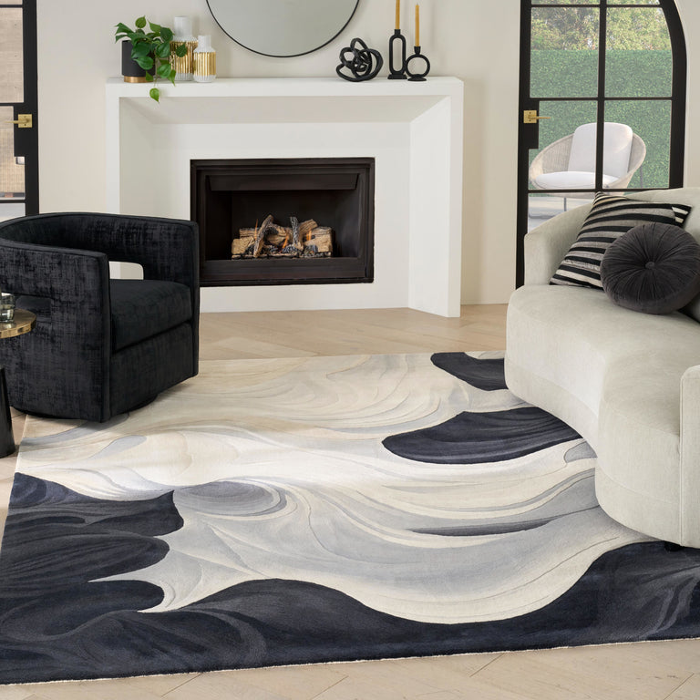 Nourison Prismatic Rug PRS41 Ivory Black