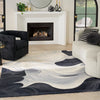 Nourison Prismatic Rug PRS41 Ivory Black lifestyle picture in the living room