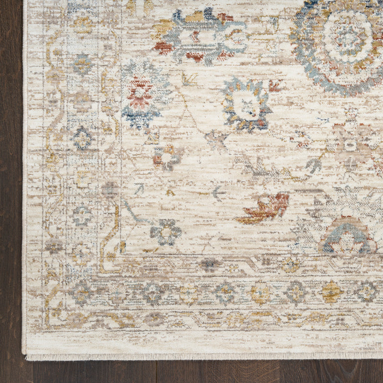 Nourison Antique Fusion ANF04 Ivory Multicolor Rug | Damask Collection