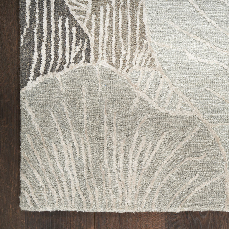 Nourison AVRA AVR01 Grey Floral Wool Rug – Hand Tufted Elegance