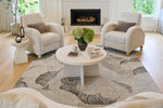 Nourison Avra AVR01 Grey Rug top view life style picture in the living room