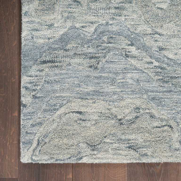 Nourison Graceful Blue Abstract Rug – Handmade Wool Rugs