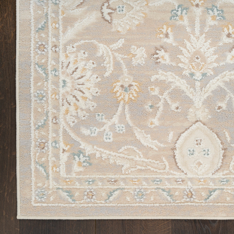 Nourison Isla ISL01 Light Grey Damask Rug – Traditional Machine-Made Design