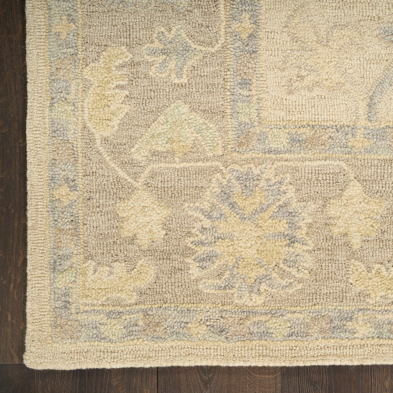 Nourison Maison MSO04 Ivory Taupe Floral Rug – Handmade Wool Rugs