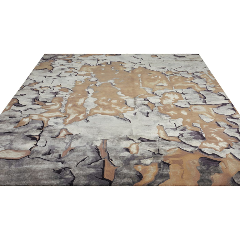 Nourison Prismatic Beige Silver Wool Rug – Abstract Rug Collection