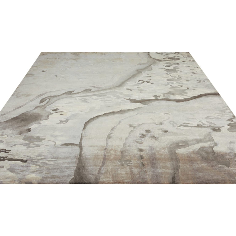 Nourison Prismatic Silver Cloud Wool Rug – Abstract Rug Collection