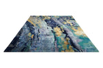 Nourison Prismatic PRS09 Silver Blue Rug horizontal projection of the rug on the white background
