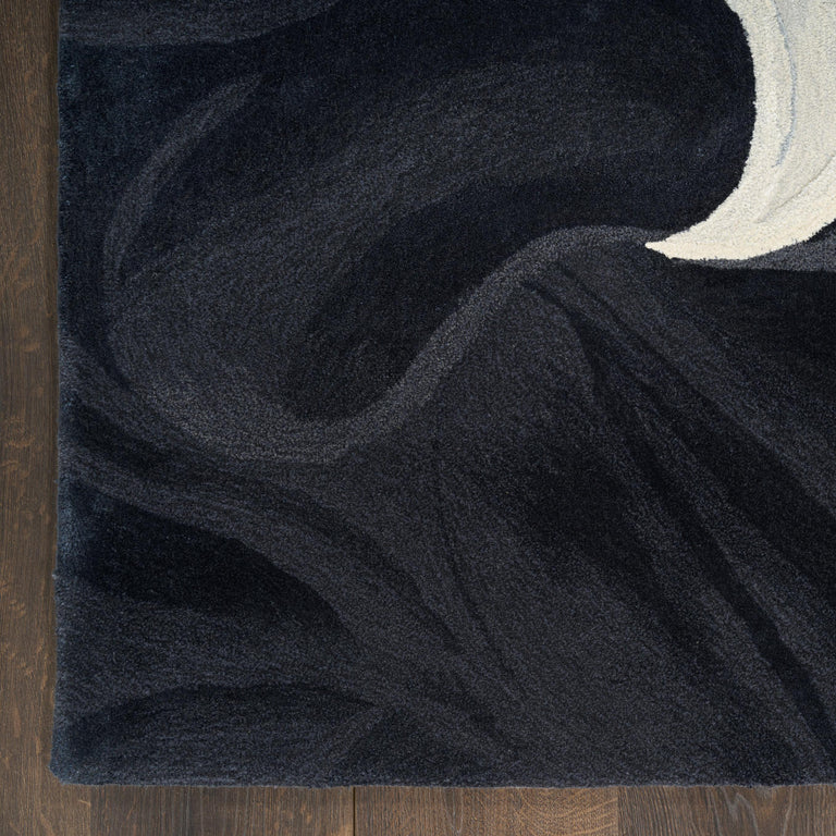 Nourison Prismatic PRS41 Ivory Black – Luxury Wool Abstract Rug