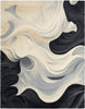 Nourison Prismatic Abstract Rug PRS41 Ivory Black front view picture of the rug design