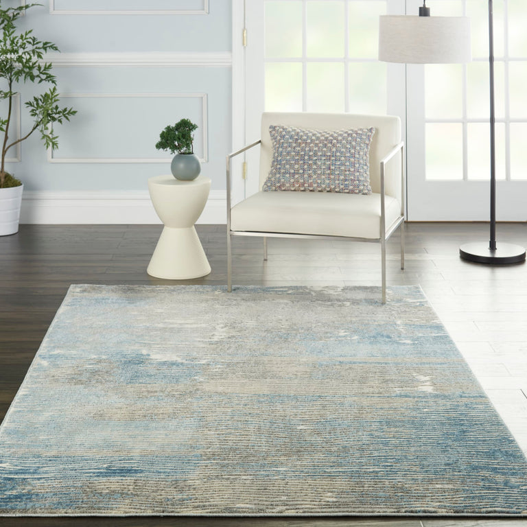 Nourison Solace Rug SLA01 Ivory Grey Blue