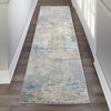 Nourison Solase Rug SOL01 Ivory Grey Blue Runner lifestyle picture in the hallway