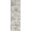 Nourison Solase Rug SOL03 Ivory Grey Blue Runner  abstract and distressed rug