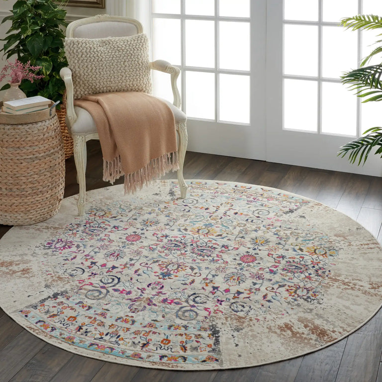 Nourison Vintage Kashan Rug VKA02 Ivory - Round