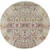 Nourison Vintage Kashan Rug VKA02 Ivory - Round picture of the rig distressed design