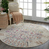 Nourison Vintage Kashan Rug VKA02 Ivory - Round lifestyle picture in the living room