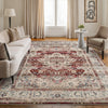 Nourison Vintage Kashan Rug VKA07 Red Ivory lifestyle picture in the living room