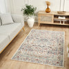 Nourison Vintage Kashan Rug VKA10 Teal lifestyle picture in the living room