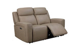 Novarra mocha recliner sofa, angled view (2)