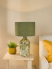 Nuria Table Lamp Green Art Glass and Antique Brass life style picture