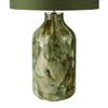 Nuria Table Lamp Green Art Glass and Antique Brass close view picture of the glass base