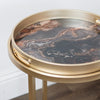 Nyra Nest of Two Tray Tables close view picture of the marble tray design