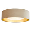 Nysa 2 Light Flush Light Taupe Velvet & Gold Flush Ceiling Light with Diffuser for Modern Home Decor