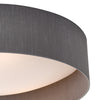 Nysa 3 Light Flush Light Grey close view picture of the grey fabric shade