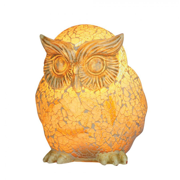 Oaks Owl Mosaic Glass Table Lamp